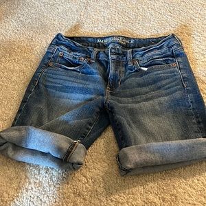 American eagle denim stretch shorts